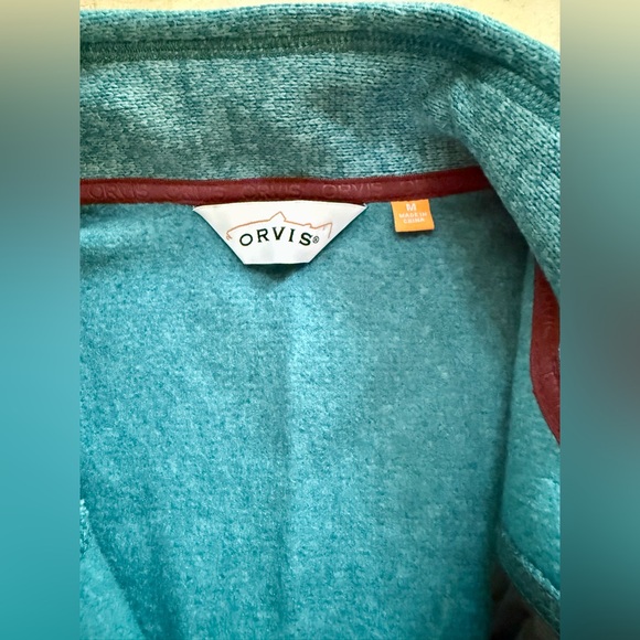 Orvis Women’s Heather Teal Full-zip Vest Knit M - Picture 3 of 6